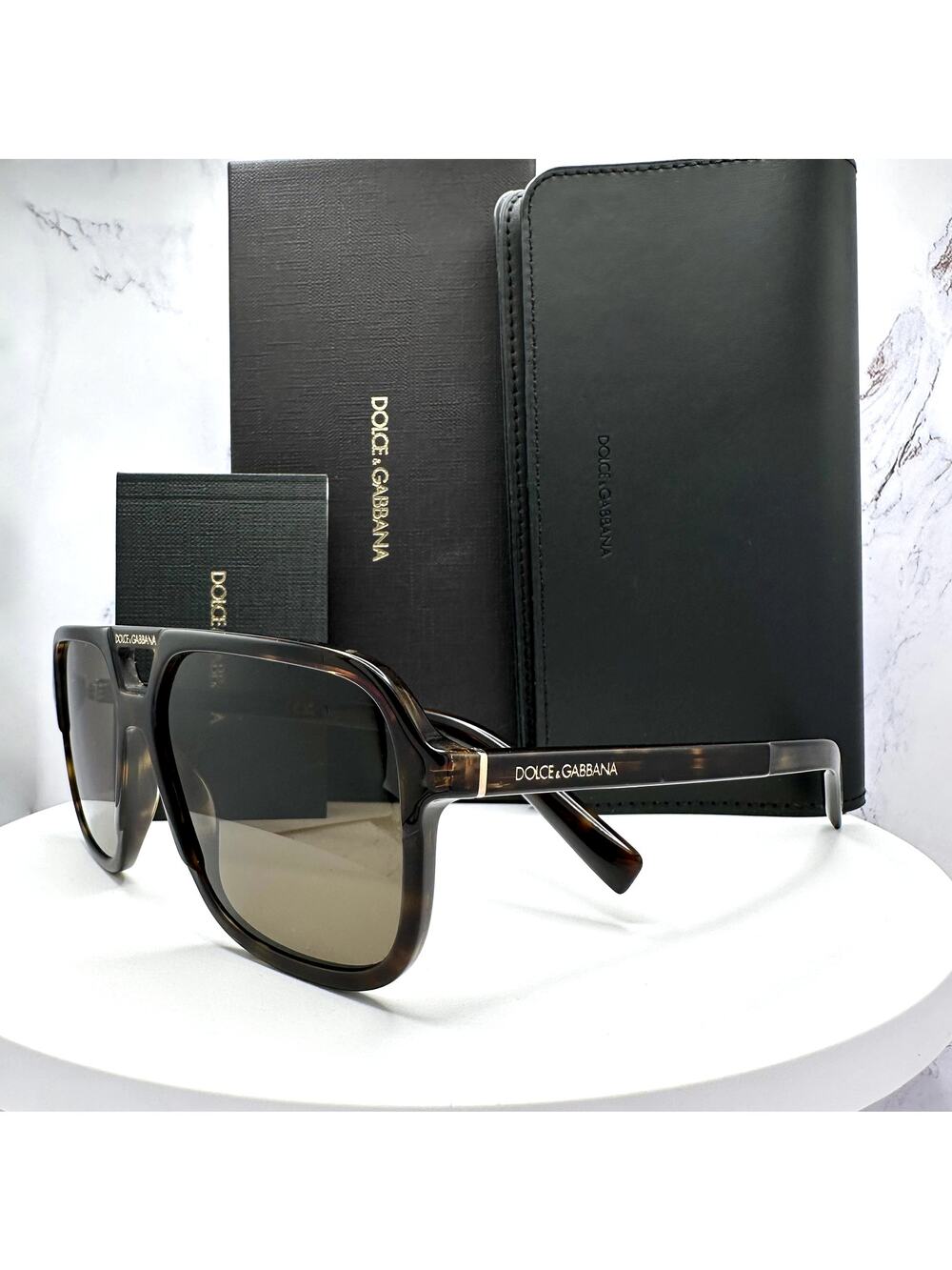 LUXURY New Dolce & Gabbana Sunglasses DG4354 502/73 Brown Aviator Pilot Gold